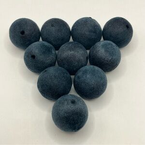 10pcs 20mm Grayish Blue Velvet Texture Beads
